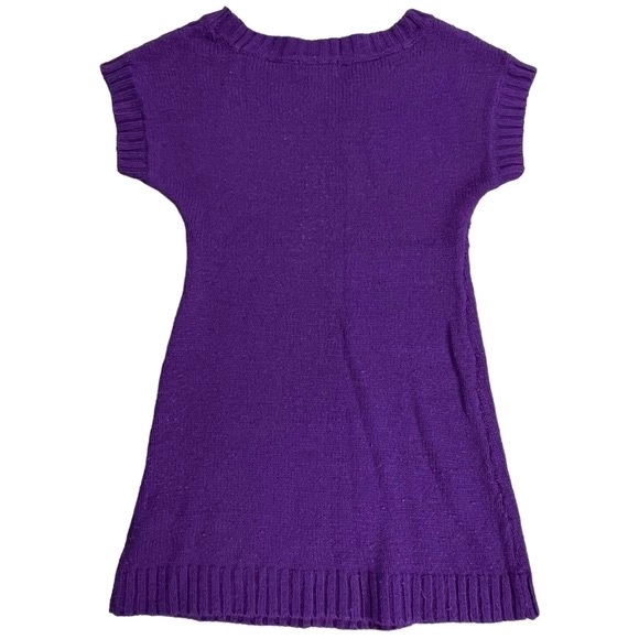 l.e.i. Size small vintage purple sweater mini dress short sleeve cute design - Picture 3 of 8